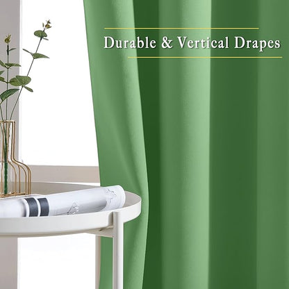 NICETOWN Blackout Curtains 63 inches Long for Living Room Bedroom, Grommet Thermal Insulated Room Divider Drape Window Treatment for Sliding Patio Door, W100 x L63, 1 Panel, Froest Green