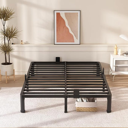 FUIOBYVV 10 Inch King Bed Frame with Round Corner Edge Legs 3500 lbs Metal Heavy Duty Steel Slats Support No Box Spring Needed Platform Noise Free Easy Assembly