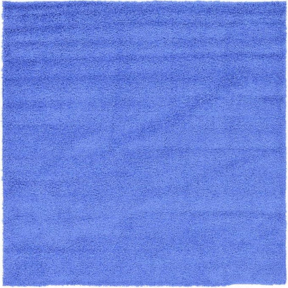 Unique Loom Solid Shag Collection Area Rug (8' Square, Periwinkle Blue)