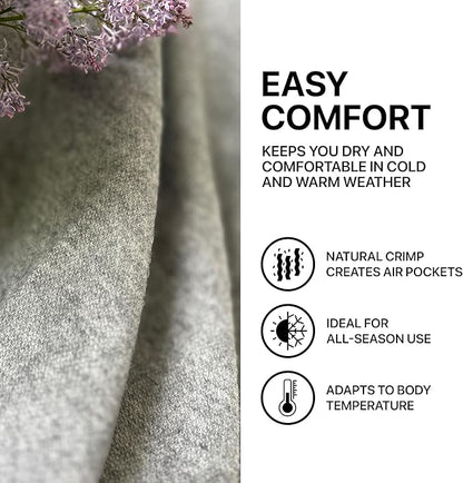 New Zealand Virgin Wool Throw Blanket, Indoor & Outdoor, Soft Blanket with Fringes, 55 x 79 in (140 x 200 cm)