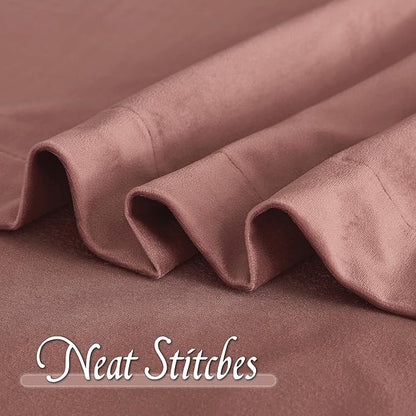 RYB Home Wild Rose Velvet Blackout Curtains for Girl Bedroom - Room Darkening Privacy Shades as Window Treatment Thermal Curtains for Living Room, W 62 x L 96 inch, 2 Panels