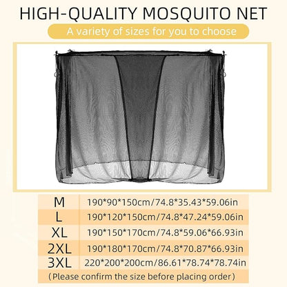 4 Corners Mosquito Net for Mosquiteros para Camas Bed Canopies Netting Bed Drapes Rectangular Mosquito Mesh for Camping Home Outdoor Travel(Black,L79 X W47 X H59 Inch,1 Opening)