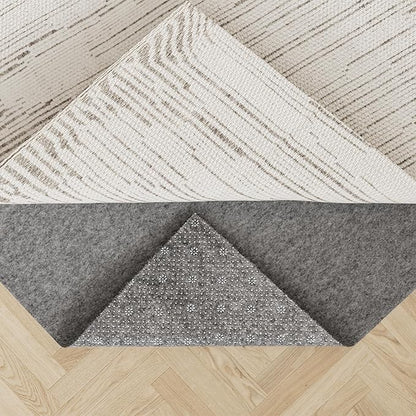 Felt Rug Pad with Gripper Dots, 8x10 Ft Non-Slip Rug Underpad with PVC Backing, 1/6" Thick Cushioned Carpet Pad Gripper for Hardwood Floors, Vinyl & Tile, Under Rug Padding Floor Protection