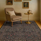 Washable Dark Taupe Brown 4x6 Area Rugs for Living Room, Bedroom Beside Rug, Kitchen, Mudroom, Non-Slip Low Pile Ultra Soft Stain Resistant, Small Vintage Green Botanical Floral Carpet