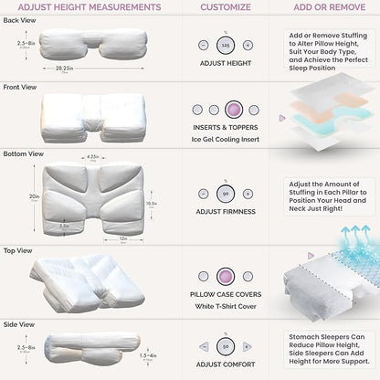Wife Pillow the Side Sleeper Pillow with Arm Hole for Shoulder Pain - Arm Tunnel Pillow for Side Sleepers, Shoulder Relief & Neck Support Comfort Sleep Pillow for Adults - Down Goose Feather/FiberFill