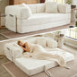 Boneless Couch Folding Couches for Living Room Sofa, Futon Sofa Bed with Sleeper Sofa, Futon Couch with Fixed-Shape Oversized Corduroy Upholstered (White, 81 Inches)