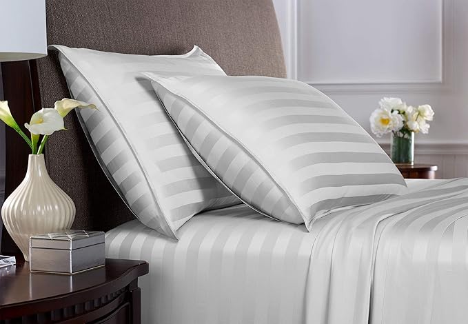 Pure Bamboo California King Sheets, Genuine 100% Organic Viscose Derived from Bamboo Bed Sheet Set, Soft & Cooling, Double Stitching, 2 Year Quality Promise (California King, Jacquard White)