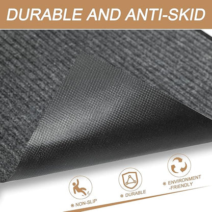Durable Front Door Mat, Heavy Duty Indoor Outdoor Doormat, 60” x 36” Low Profile Outdoor Mats for Home Entrance, Stain and Fade Resistant Shoe Scraper Mat, Ideal for High Traffic Area