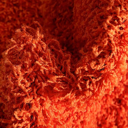 Unique Loom Solid Shag Collection Area Rug (7' 1" Round, Tiger Orange)