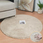 Camel Washable Shag Area Rugs for Living Room Small Plush Faux Bunny Shaggy Fur Round Rugs 4ft Cute Room Nursery Rug