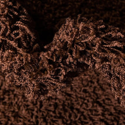 Unique Loom Solid Shag Collection Area Rug (3' 3" Round, Chocolate Brown)