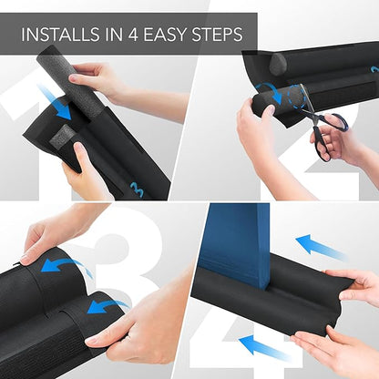 Everlasting Comfort 2 Sided Under Door Draft Stopper for Bottom of Doors - Quick Install, Keeps Heat In & Cold Air Out - Sound Proofing Foam Strip Gap Filler, Noise Blocker for Interior -Fits 30"-36"W