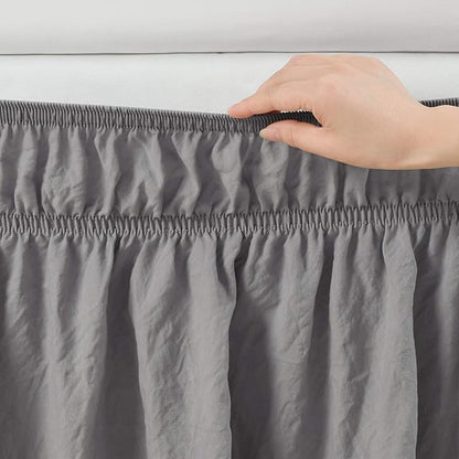 Lush Decor Ruched Ruffle Elastic Easy Wrap Around Bed Skirt Single Twin/Twin XL/Full Dark Gray - Twin Bed Skirt - Dust Ruffle - Gray Bedskirts