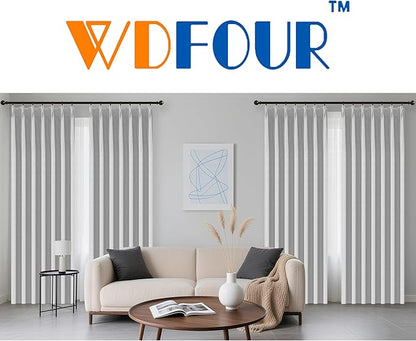 WdFour 42x63 Inch Blackout Curtains - Thermal Insulated Pinch Pleated Drapes, 100% Light Blocking, Extra Long Back Tab Panels for Bedroom & Living Room, Pack of 2 (Greyish White)