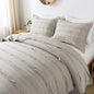 HoneiLife Queen Quilt Bedding Set - 3 Pieces Washed Microfiber Quilt Sets Lightweight Bedspreads Ultra Soft Coverlets Vintage Bed Cover Ruffled Bedding Set All Season Quilts-Sandy