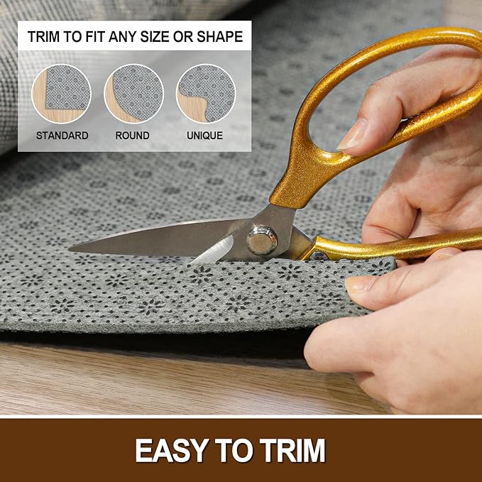 LINLA Dual Surface Felt+Rubber Non-Slip Rug Pad, 5'x7', 1/4" Thick, Strong Grip Cushioning Support Pad, Double-Side Anti-Skid, Safe for All Floor and Finishes, Extra Comfort