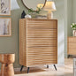 RedLemon 5 Drawers Dresser for Bedroom, 48'' Tall Mid Century Modern Wood Fluted Dresser, Chest of Drawers with Tapered Leg for Bedroom, Living Room, Hallway, Closet,Natural Oak