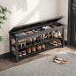 Shoe Rack Bench Seat Rubberwood 2-Tier Wooden Storage Bench 550lbs Compact Mid-Century Modern Design for Entryway, Hallway, Closet, Front Door Entrance, Foyer