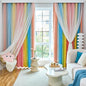 Star Blackout Curtains for Bedroom - Rainbow, 84 Inches Long, 2 Panels - Red, Yellow & Blue
