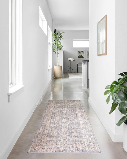 Loloi Skye Collection SKY-01 Grey/Apricot 8'-0" x 8'-0" Round Area Rug