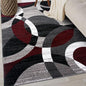 Rugshop Contemporary Abstract Circles Perfect for high Traffic Areas of Your Living Room,Bedroom,Home Office,Kitchen Area Rug 3'3" x 5' Red