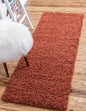 Unique Loom Solid Shag Collection Area Rug (2' 6" x 19' 8" Runner, Terracotta)