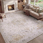 PADOOR 9X12 Area Rug,Rugs for Living Room,Soft Beige Rugs for Bedroom,Machine Washable Rug Non Slip Carpet for Dining Room Living Room Bedside Office