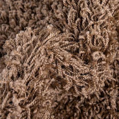 Unique Loom Solid Shag Collection Area Rug (6' 1" Round, Sandy Brown)