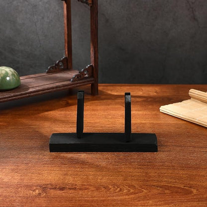 IMIKEYA Japanese & Chinese Folding Fan Display Stand - Wooden Base, Holder & Display for Folding Fans