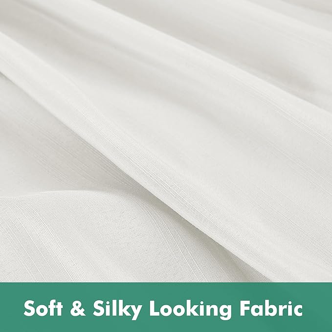 Biscaynebay Wrap Around Bed Skirts with Split Corners for King Beds 14" Drop, Ivory Elastic Dust Ruffles Adjustable Easy Fit Wrinkle & Fade Resistant Silky Luxurious Fabric Machine Washable