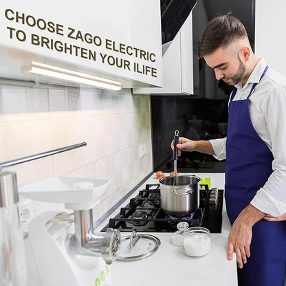 ZAGO 24 Inch Hardwired Under Cabinet Lighting - 5CCT Switchable, Undercounter Led Lights with Clamp Connector for Kitchen, 120V, 11W, 800-950LM, ETL & Damp Rated, White, 4 Packs