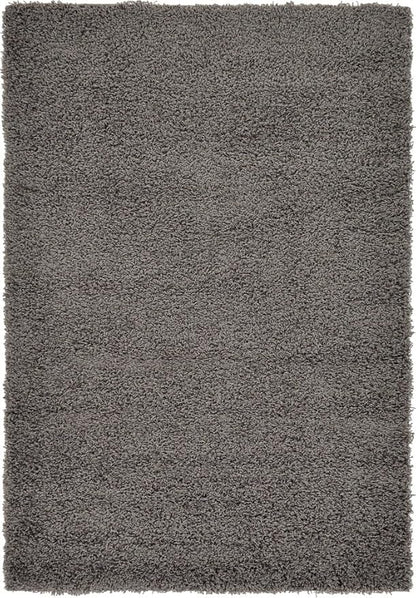 Unique Loom Solid Shag Collection Area Rug (4' 1" x 6' 1" Rectangle, Graphite Gray)