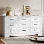 9-Drawer Dresser for Bedroom, Modern Wooden Chest of Drawers with Metal Handles, Anti-Tipping Design, Sturdy and Stable Storage Organizer for Living Room, Entryway, Home Office