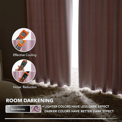 Deconovo Blackout Curtains, Thermal Insulated, W52 x L95 2 Panels, Back Tab, Machine Washable, Room-Darkening Drapes for Bedroom/Living Room Lavender