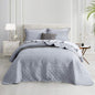 CHIXIN Oversized Bedspread Coverlet Set King Size - Lightweight Bedding Cover - Ultrasonic Quilting - 5 Piece Reversible Bedspread - Elegant Damask Paisley Pattern (King, Light Grey)
