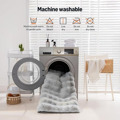 Amazon Basics Indoor Area Rug, 3D Bubble Washable Home Decor Carpet for Living Room, Bedroom, 6' W × 9' L, Grey