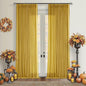 Extra Long Mustard Yellow Linen Curtains 120 Inches Long Gold Yellow Funky Farmhouse Rustic Curtain Light Filtering Semi Sheer Back Tab Pinch Pleat Curtain for Tall Ceiling Living Room 2 Panels