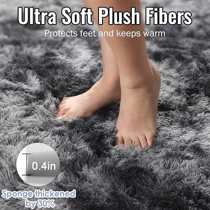 PAGISOFE Dark Grey Large Area Rugs for Living Room Carpet, 8x10 Rug, Big Fluffy Modern Area Rug, Shaggy Indoor Soft Rugs for Playroom, Men, Women, Kids Bedroom Rug, Home Decor, Plush Fuzzy Shag Rug