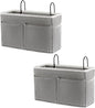 Retyion Bedside Hanging Storage Basket Headboards Bunk Beds Dorm Rooms Organizer Caddy for Storage (2Pack Grey)