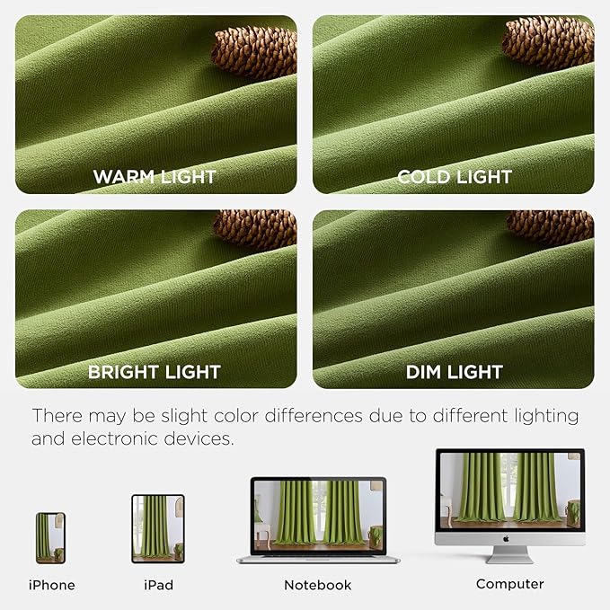 Joydeco Moss Green 100% Blackout Curtains 90 Inch 2 Panels, Luxury Thermal Green Velvet Curtains for Bedroom Living Room, Soundproof Blackout Window Drapes, Rod Pocket & Back Tab (52W x 90L)