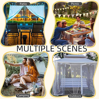4 Corners Mosquito Net for Mosquiteros para Camas Bed Canopies Netting Bed Drapes Rectangular Mosquito Mesh for Camping Home Outdoor Travel(White,L75 X W71 X H67 Inch,1 Opening)