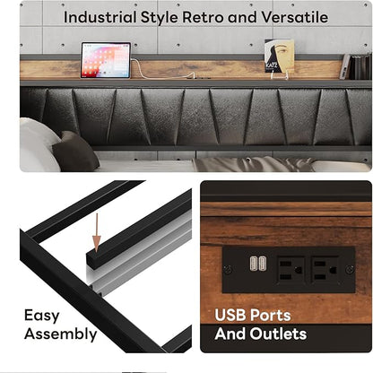 LIKIMIO Daybed with Trundle Bed, Twin Bed Frame with Storage Headboard and Charging Station, Sofa Day Bed with Strong Supports for Living Room, Bedroom, and Guest Room, Black