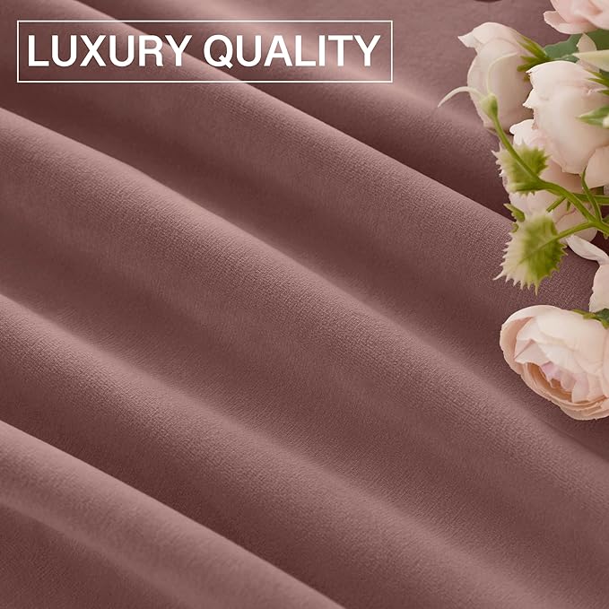 StangH Wild Rose Velvet Curtains for Kids Bedroom Romantic Thermal Insulated Drapes for Living Dining Room, Soft Noise Reducing Curtains, W52 x L94, 2 Panels