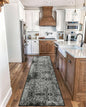 vivorug Black Runner Rug 2x10 Machine Washable Rug with Non-Slip Backing, Ideal for Kitchen Hallway Entryway Laundry Room - Vintage, Durable, Easy Clean, Low Pile Carpet Runner