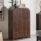 T4TREAM Fluted 5 Drawers Dresser, 48" Tall Modern Chest of Drawers with Thickened Curved Profile Design, Wood Closet Clothes Storage Organizer for Bedroom, Living Room, Hallway, Dark Walnut