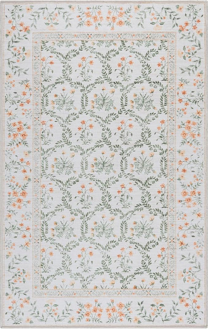 Gertmenian Indoor Boho Area Rug | Home Decor for Entryway, Bedroom, Living Room, Office, Kitchen | Non Slip, Soft, Printed Accent Rugs | Vela, Ivory, 3x5 Small, 24609