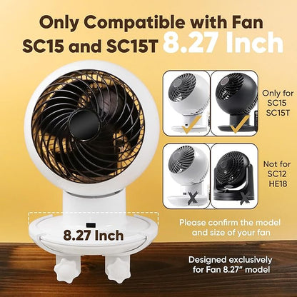 Yudylg Fan Holder Compatible with 8.27" Fan – Heavy Duty ABS Clip-On Holder for Bunk Bed, Desk & Headboard, Injection Molding Clamp with Anti-Slip Pad, Scratch Resistant & Space-Saving Design
