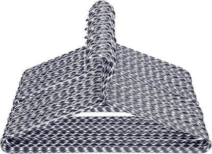 Clothes Hangers 60 Pack Stylish Fabric Wrapped Metal, Space Saving Coat, Velvet, Pant Hangers for Closet Organization, Durable Non-Slip, Navy/White Wardrobe Essentials Bulk Storage