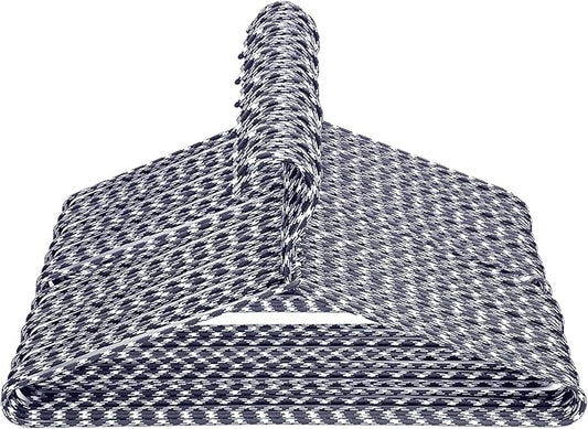 Clothes Hangers 60 Pack Stylish Fabric Wrapped Metal, Space Saving Coat, Velvet, Pant Hangers for Closet Organization, Durable Non-Slip, Navy/White Wardrobe Essentials Bulk Storage