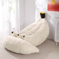 Banana Bean Bag Chair with Ottoman, Floor Sofa Bed with Footrest, Comfy Convertible Lounger for Adults, Plush Couch for Bedroom, Living Room or Dorm, L-Cream